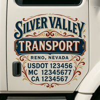 Custom Truck Door Decal Sticker Lettering For Semi-Trucks, Work Trucks, Box Trucks For USDOT Compliance