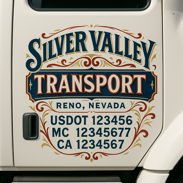 Custom Truck Door Decal Sticker Lettering For Semi-Trucks, Work Trucks, Box Trucks For USDOT Compliance