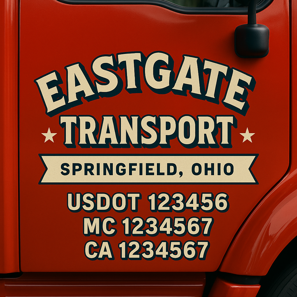 Custom Truck Door Decal Sticker Lettering For Semi-Trucks, Work Trucks, Box Trucks For USDOT Compliance