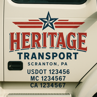 Custom Truck Door Decal Sticker Lettering For Semi-Trucks, Work Trucks, Box Trucks For USDOT Compliance