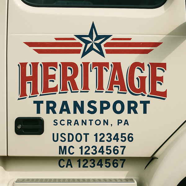 Custom Truck Door Decal Sticker Lettering For Semi-Trucks, Work Trucks, Box Trucks For USDOT Compliance