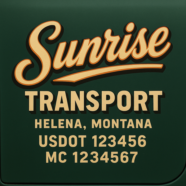 Custom Truck Door Decal Sticker Lettering For Semi-Trucks, Work Trucks, Box Trucks For USDOT Compliance