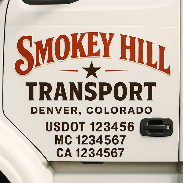 Custom Truck Door Decal Sticker Lettering For Semi-Trucks, Work Trucks, Box Trucks For USDOT Compliance
