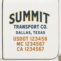 Custom Truck Door Decal Sticker Lettering For Semi-Trucks, Work Trucks, Box Trucks For USDOT Compliance