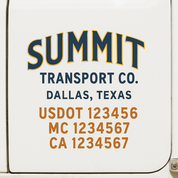 Custom Truck Door Decal Sticker Lettering For Semi-Trucks, Work Trucks, Box Trucks For USDOT Compliance
