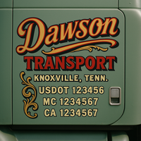 Custom Truck Door Decal Sticker Lettering For Semi-Trucks, Work Trucks, Box Trucks For USDOT Compliance