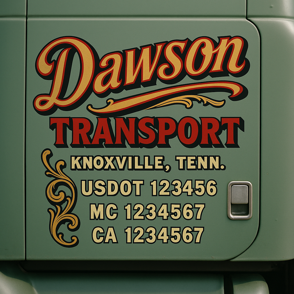 Custom Truck Door Decal Sticker Lettering For Semi-Trucks, Work Trucks, Box Trucks For USDOT Compliance