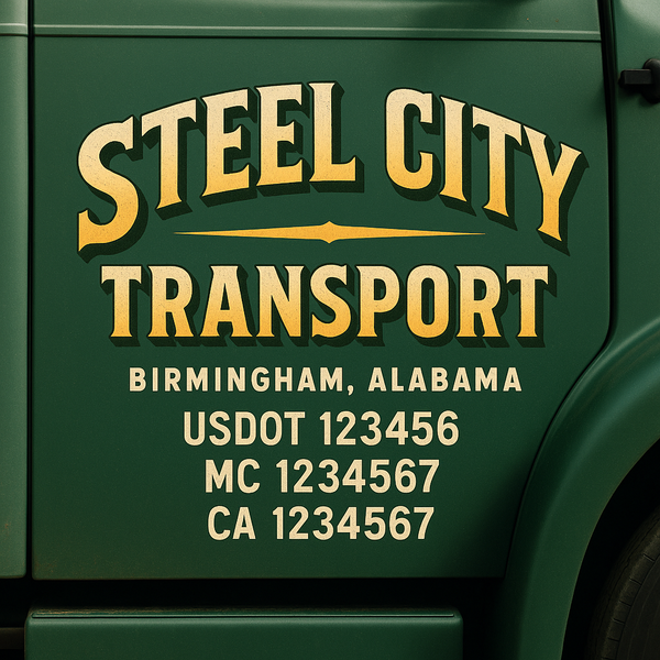 Custom Truck Door Decal Sticker Lettering For Semi-Trucks, Work Trucks, Box Trucks For USDOT Compliance