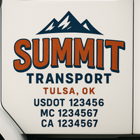 Custom Truck Door Decal Sticker Lettering For Semi-Trucks, Work Trucks, Box Trucks For USDOT Compliance