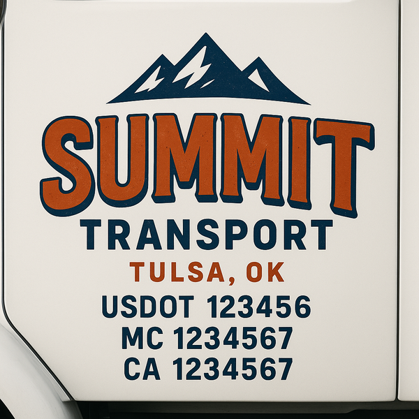 Custom Truck Door Decal Sticker Lettering For Semi-Trucks, Work Trucks, Box Trucks For USDOT Compliance