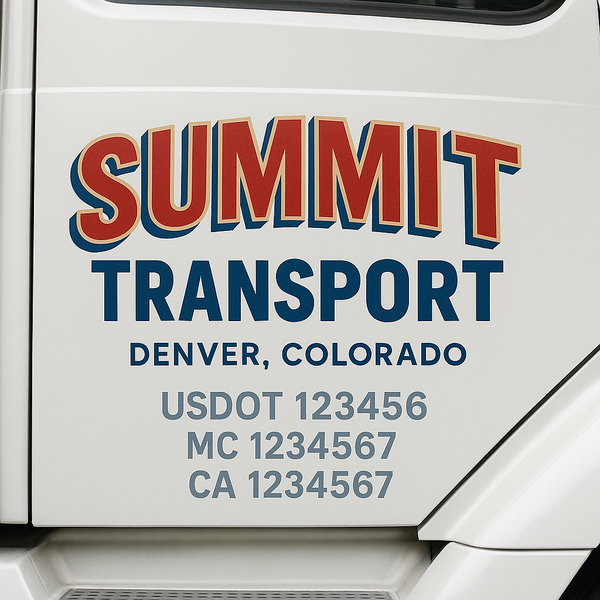 Custom Truck Door Decal Sticker Lettering For Semi-Trucks, Work Trucks, Box Trucks For USDOT Compliance
