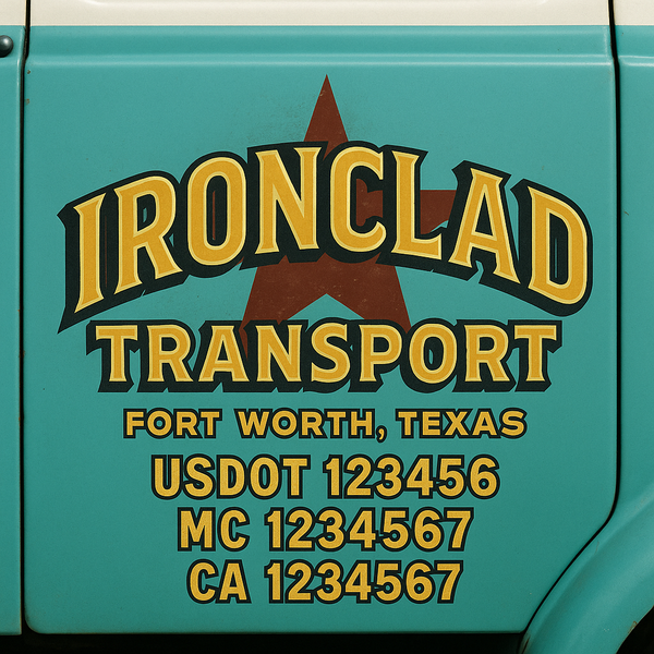 Custom Truck Door Decal Sticker Lettering For Semi-Trucks, Work Trucks, Box Trucks For USDOT Compliance