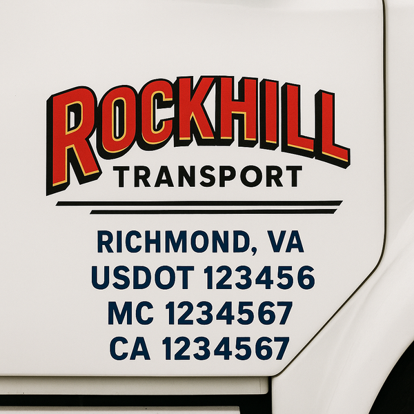 Custom Truck Door Decal Sticker Lettering For Semi-Trucks, Work Trucks, Box Trucks For USDOT Compliance