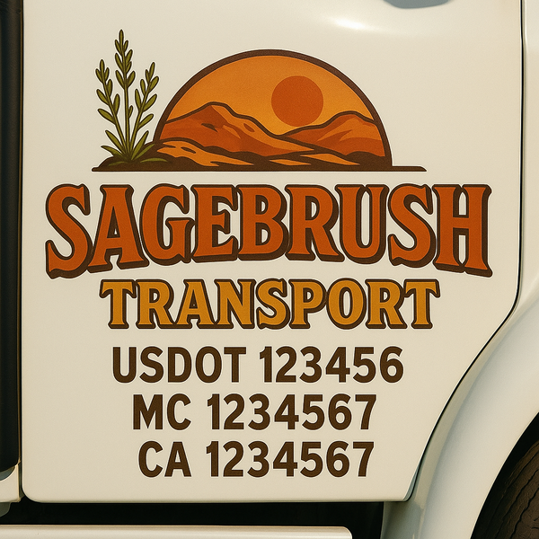 Custom Truck Door Decal Sticker Lettering For Semi-Trucks, Work Trucks, Box Trucks For USDOT Compliance