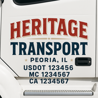 Custom Truck Door Decal Sticker Lettering For Semi-Trucks, Work Trucks, Box Trucks For USDOT Compliance