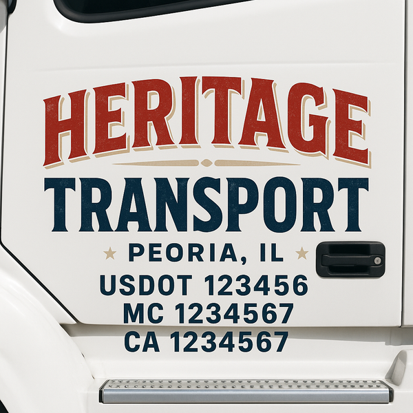 Custom Truck Door Decal Sticker Lettering For Semi-Trucks, Work Trucks, Box Trucks For USDOT Compliance