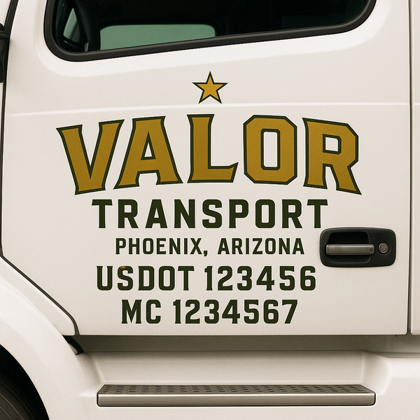 Custom Truck Door Decal Sticker Lettering For Semi-Trucks, Work Trucks, Box Trucks For USDOT Compliance