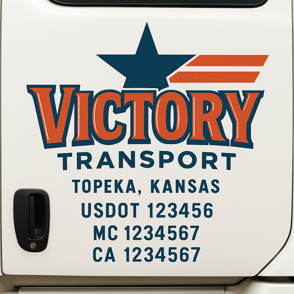 Custom Truck Door Decal Sticker Lettering For Semi-Trucks, Work Trucks, Box Trucks For USDOT Compliance