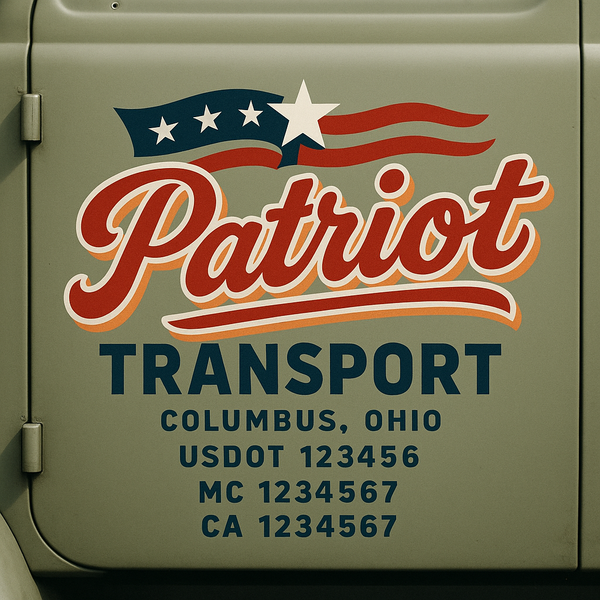 Custom Truck Door Decal Sticker Lettering For Semi-Trucks, Work Trucks, Box Trucks For USDOT Compliance