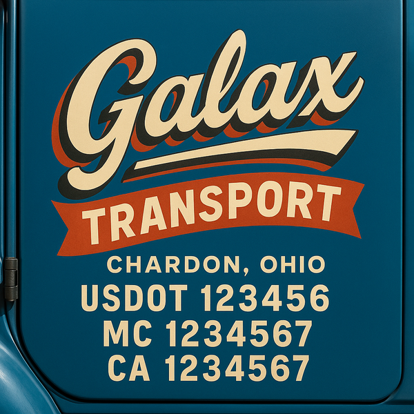 Custom Truck Door Decal Sticker Lettering For Semi-Trucks, Work Trucks, Box Trucks For USDOT Compliance