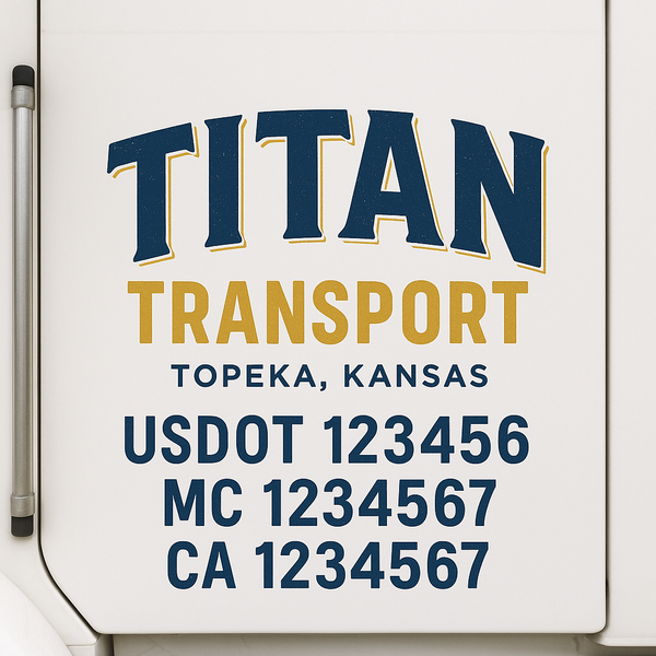 Custom Truck Door Decal Sticker Lettering For Semi-Trucks, Work Trucks, Box Trucks For USDOT Compliance