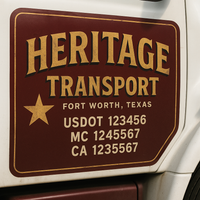 Custom Truck Door Decal Sticker Lettering For Semi-Trucks, Work Trucks, Box Trucks For USDOT Compliance