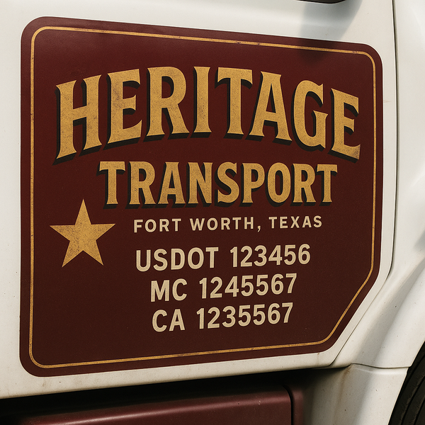 Custom Truck Door Decal Sticker Lettering For Semi-Trucks, Work Trucks, Box Trucks For USDOT Compliance