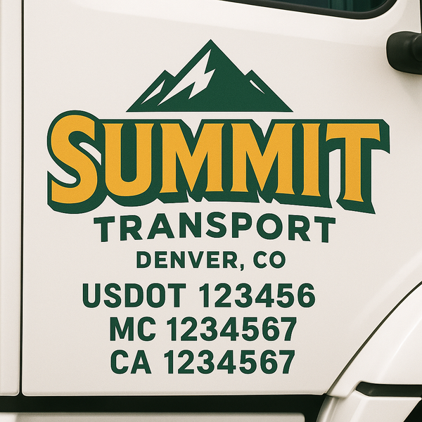 Custom Truck Door Decal Sticker Lettering For Semi-Trucks, Work Trucks, Box Trucks For USDOT Compliance