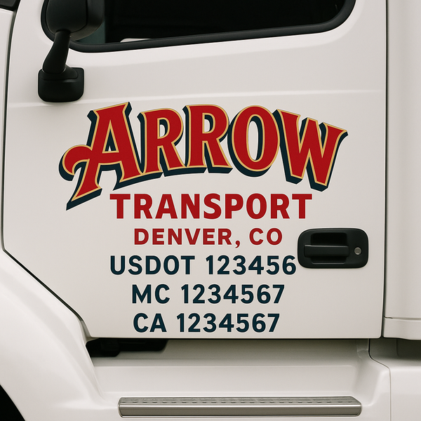 Custom Truck Door Decal Sticker Lettering For Semi-Trucks, Work Trucks, Box Trucks For USDOT Compliance