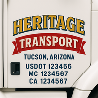 Custom Truck Door Decal Sticker Lettering For Semi-Trucks, Work Trucks, Box Trucks For USDOT Compliance