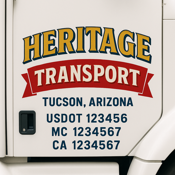 Custom Truck Door Decal Sticker Lettering For Semi-Trucks, Work Trucks, Box Trucks For USDOT Compliance