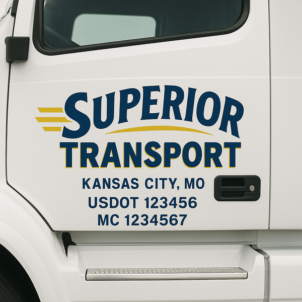 Custom Truck Door Decal Sticker Lettering For Semi-Trucks, Work Trucks, Box Trucks For USDOT Compliance