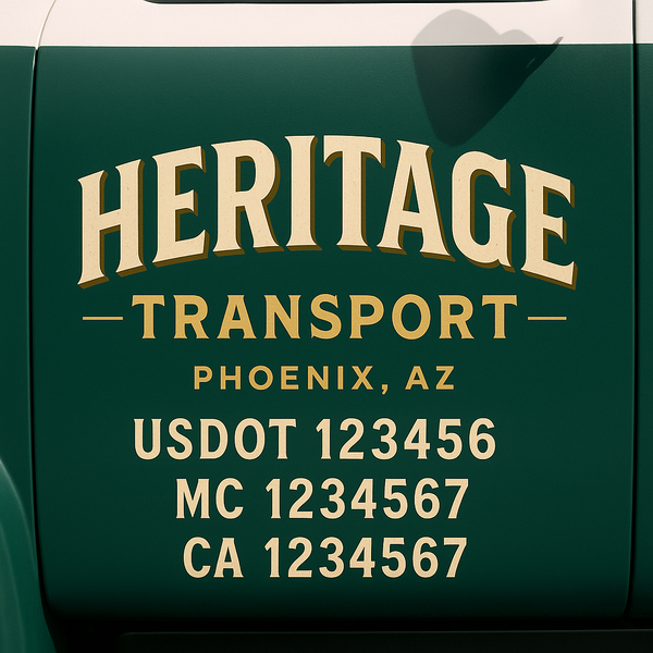 Custom Truck Door Decal Sticker Lettering For Semi-Trucks, Work Trucks, Box Trucks For USDOT Compliance