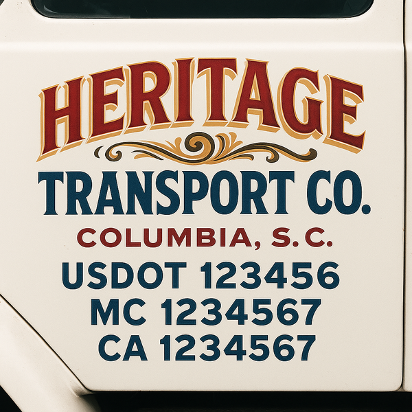 Custom Truck Door Decal Sticker Lettering For Semi-Trucks, Work Trucks, Box Trucks For USDOT Compliance