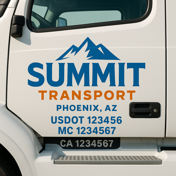 Custom Truck Door Decal Sticker Lettering For Semi-Trucks, Work Trucks, Box Trucks For USDOT Compliance