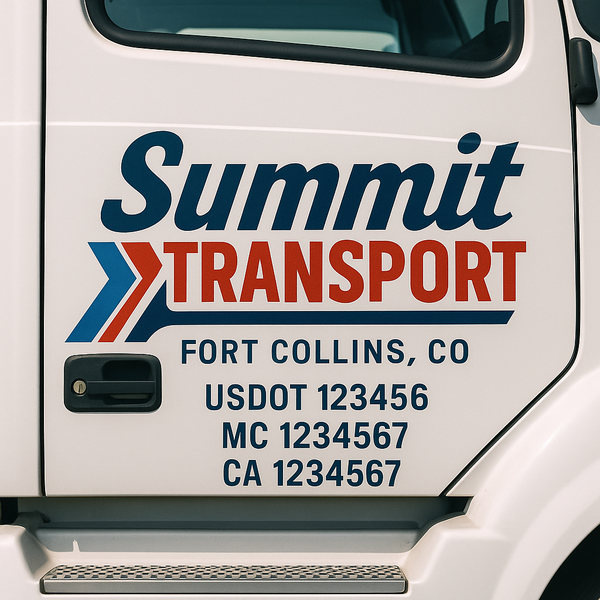Custom Truck Door Decal Sticker Lettering For Semi-Trucks, Work Trucks, Box Trucks For USDOT Compliance