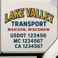 Custom Truck Door Decal Sticker Lettering For Semi-Trucks, Work Trucks, Box Trucks For USDOT Compliance