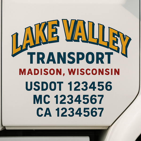 Custom Truck Door Decal Sticker Lettering For Semi-Trucks, Work Trucks, Box Trucks For USDOT Compliance