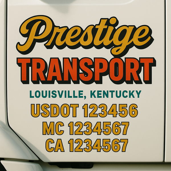 Custom Truck Door Decal Sticker Lettering For Semi-Trucks, Work Trucks, Box Trucks For USDOT Compliance