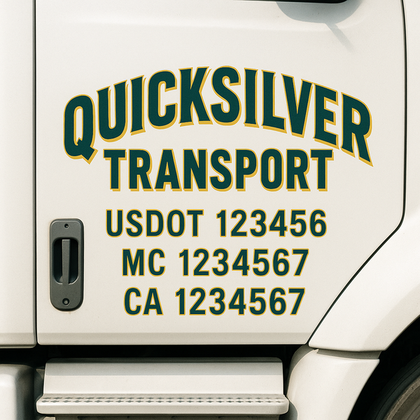 Custom Truck Door Decal Sticker Lettering For Semi-Trucks, Work Trucks, Box Trucks For USDOT Compliance