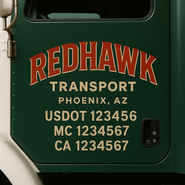 Custom Truck Door Decal Sticker Lettering For Semi-Trucks, Work Trucks, Box Trucks For USDOT Compliance