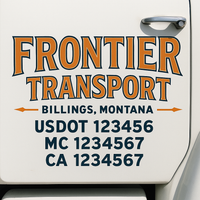 Custom Truck Door Decal Sticker Lettering For Semi-Trucks, Work Trucks, Box Trucks For USDOT Compliance