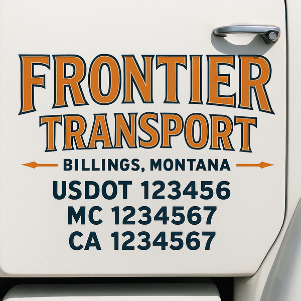 Custom Truck Door Decal Sticker Lettering For Semi-Trucks, Work Trucks, Box Trucks For USDOT Compliance