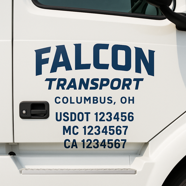 Custom Truck Door Decal Sticker Lettering For Semi-Trucks, Work Trucks, Box Trucks For USDOT Compliance