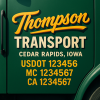 Custom Truck Door Decal Sticker Lettering For Semi-Trucks, Work Trucks, Box Trucks For USDOT Compliance