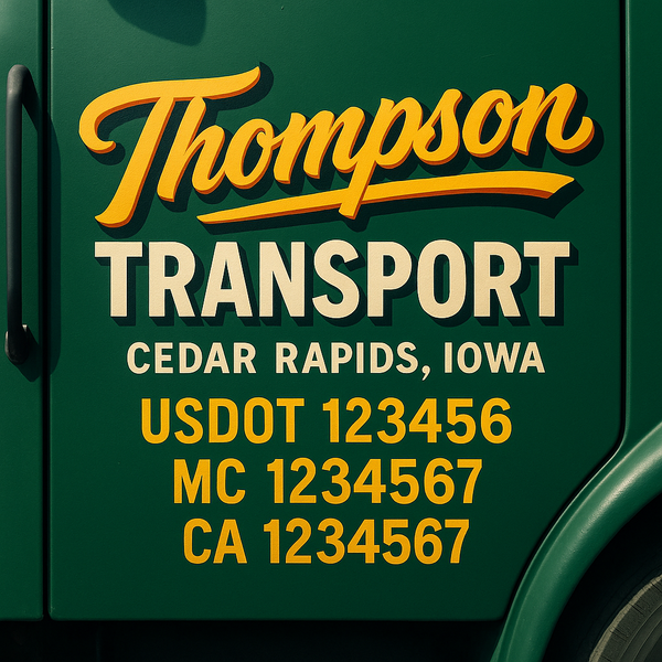 Custom Truck Door Decal Sticker Lettering For Semi-Trucks, Work Trucks, Box Trucks For USDOT Compliance