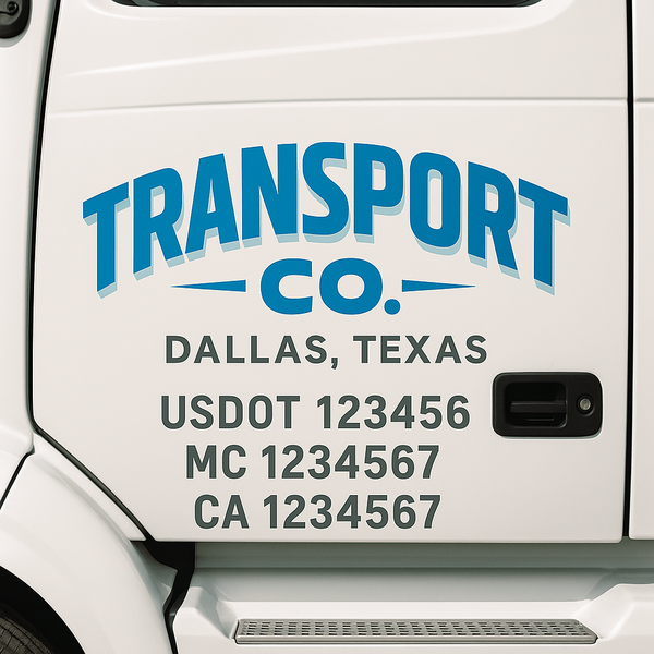 Custom Truck Door Decal Sticker Lettering For Semi-Trucks, Work Trucks, Box Trucks For USDOT Compliance
