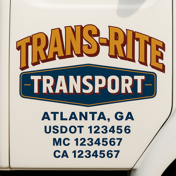 Custom Truck Door Decal Sticker Lettering For Semi-Trucks, Work Trucks, Box Trucks For USDOT Compliance