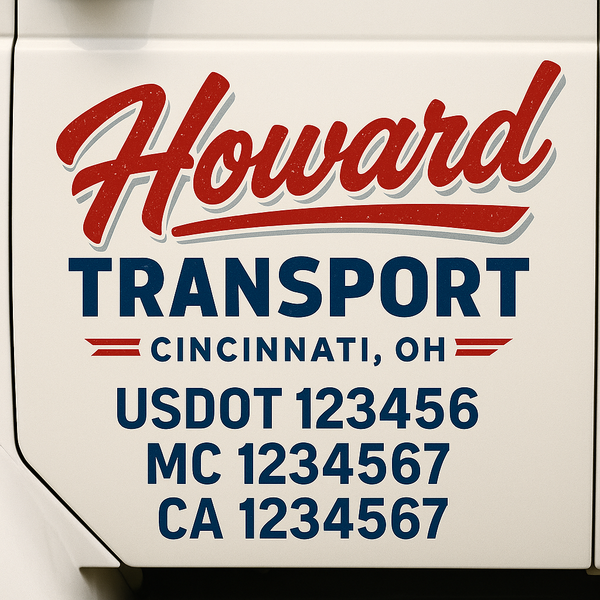 Custom Truck Door Decal Sticker Lettering For Semi-Trucks, Work Trucks, Box Trucks For USDOT Compliance