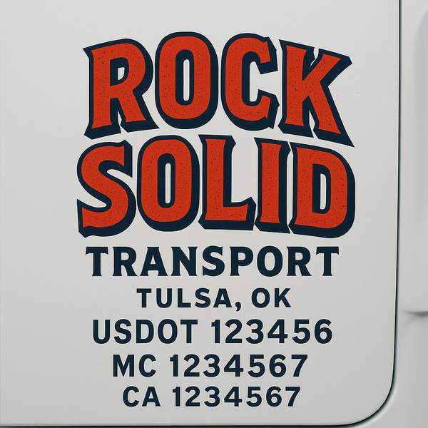 Custom Truck Door Decal Sticker Lettering For Semi-Trucks, Work Trucks, Box Trucks For USDOT Compliance
